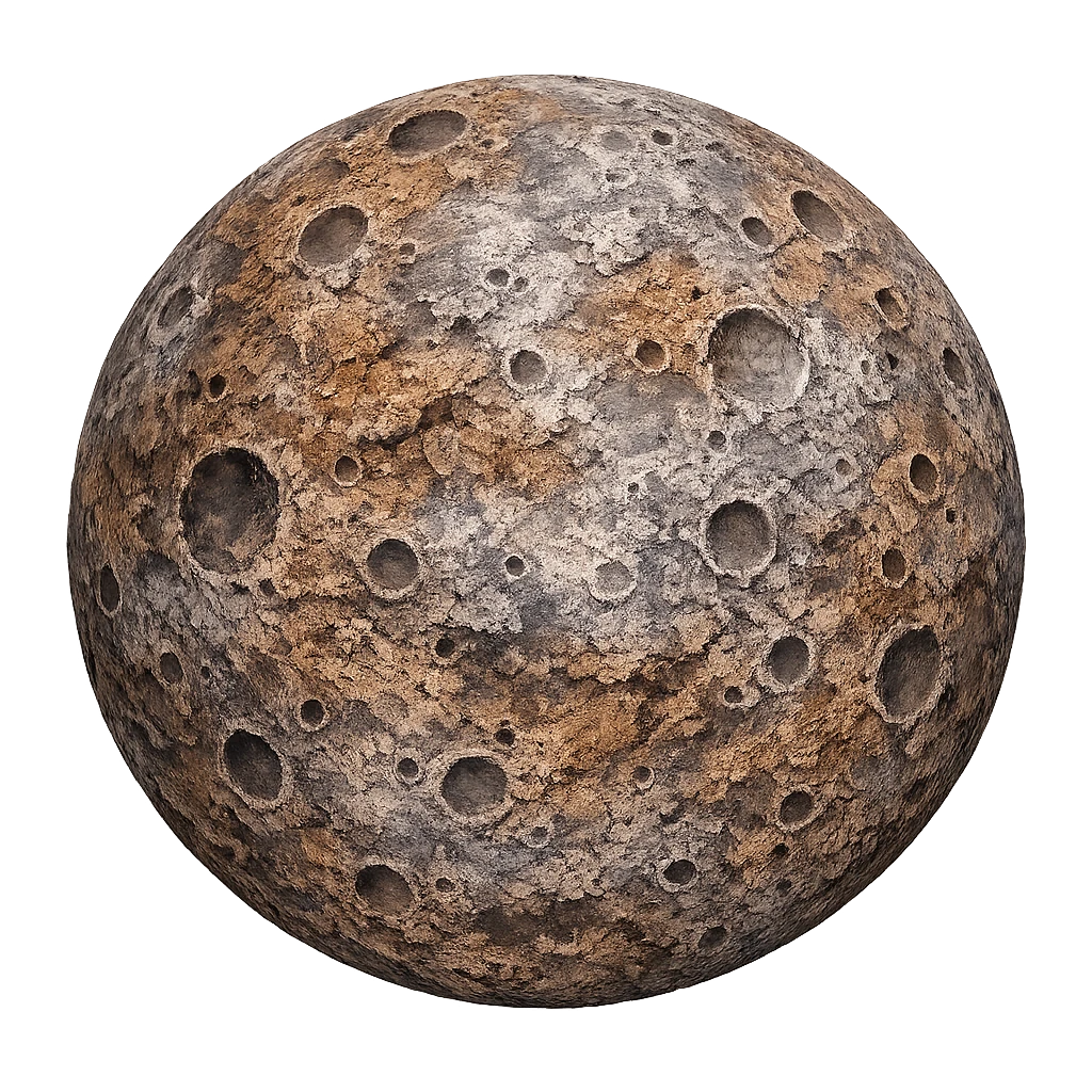 Stage 1 — a cratered dead rock